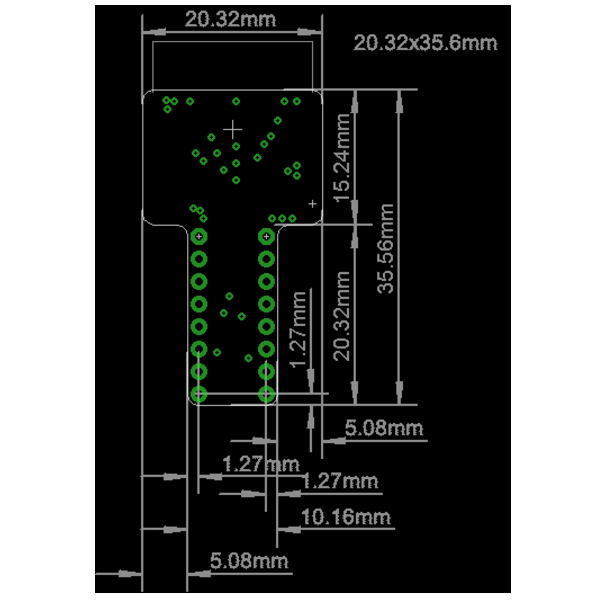ESP-WROOM-02ピッチ変換用基板《T型》 (基板のみ)【SSCI-026789】