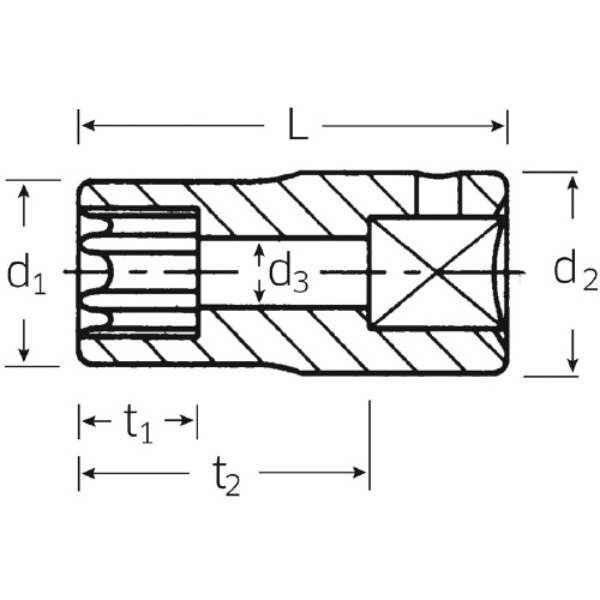 40TX-E7 1/4SQヘクスローブソケット(01270007)【40TX-E7】
