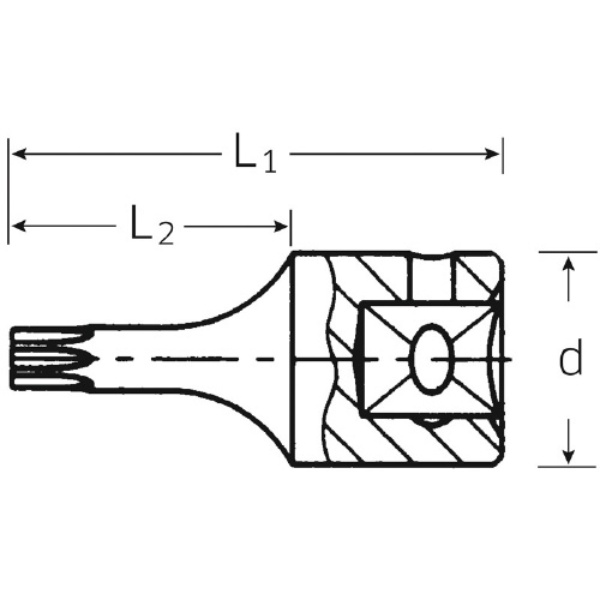 44KTX-T8 1/4SQヘクスローブソケット(01350008)【44KTX-T8】