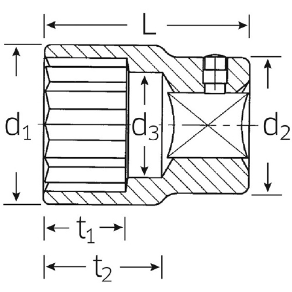 45A-11/32 3/8SQソケット 12角(02410022)【45A-11/32】