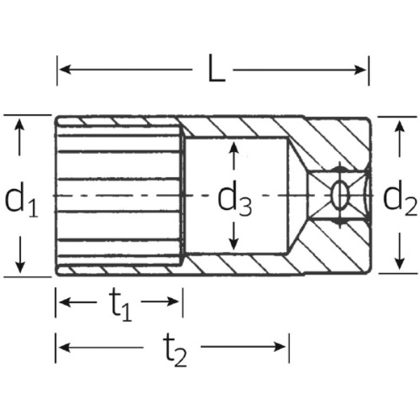 460A-1/2 3/8SQセミディープソケット(02620032)【460A-1/2】