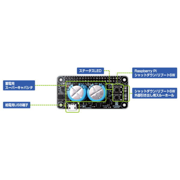 Raspberry Pi Zero用電源保持基板【ADRSZUP】