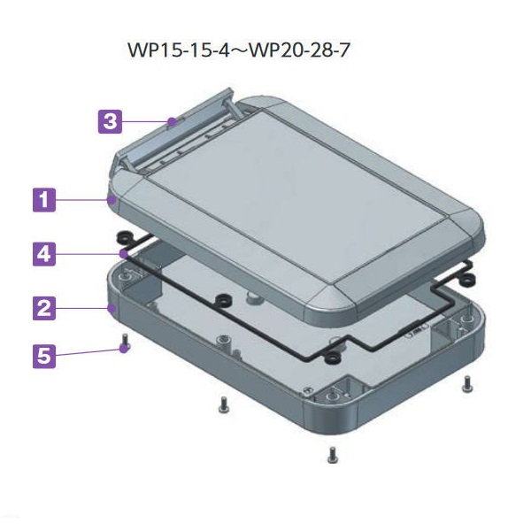 WP型IP68防水ボックス(ホワイトグレー)【WP15-21-4G】