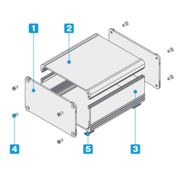 EX型アルミ押出材ケース(シルバー/シルバー)【EX19-6-18SS】