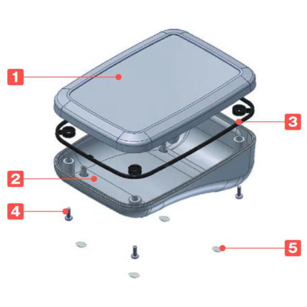 WSC型 IP67防水傾斜プラスチックケース(オフホワイト)【WSC18-14-5W】
