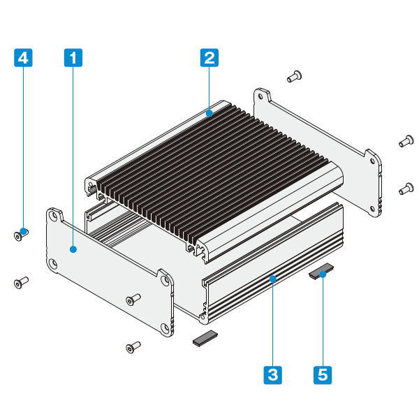 EXH型ヒートシンクアルミケース(シルバー)【EXH19-6-13SS】
