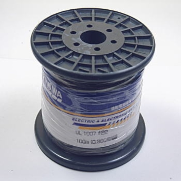 UL1007電線 黒 AWG22 100m巻【UL1007ｸﾛAWG22100MR】