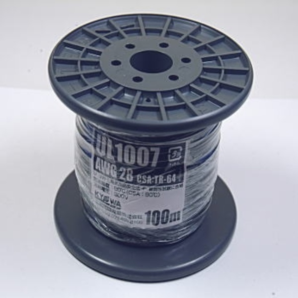 UL1007電線 灰 AWG28 100m巻【UL1007ﾊｲAWG28100MR】