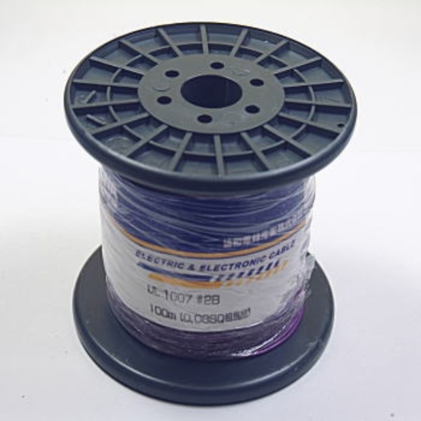 UL1007電線 紫 AWG28 100m巻【UL1007ﾑﾗｻｷAWG28100MR】