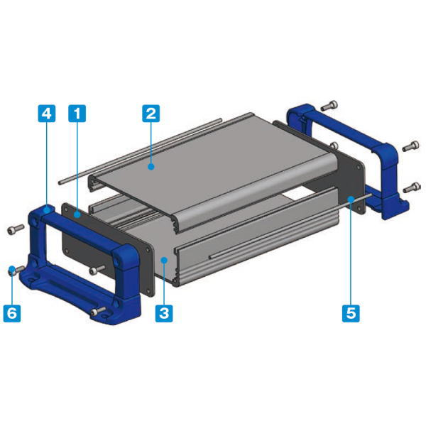 EXEF型フランジ足付アルミケース EMCシールドタイプ(シルバー/ネイビー)【EXEF15-8-20SN】