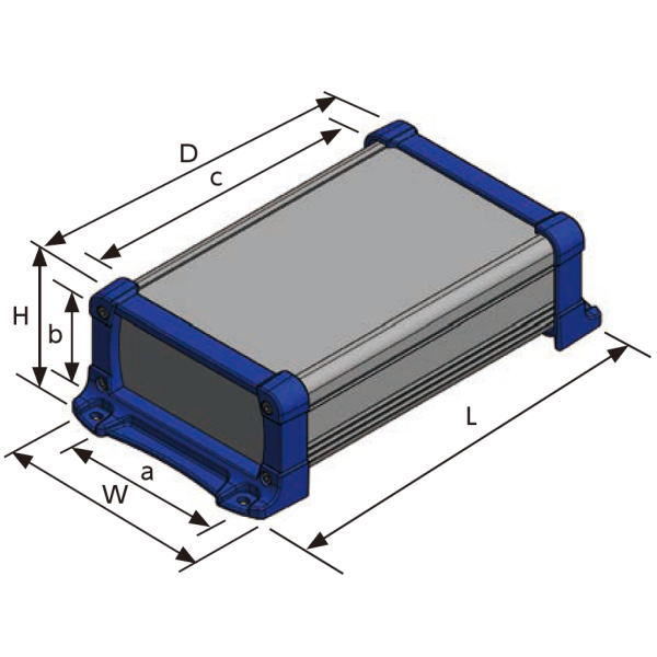 EXEF型フランジ足付アルミケース EMCシールドタイプ(シルバー/ネイビー)【EXEF15-8-20SN】