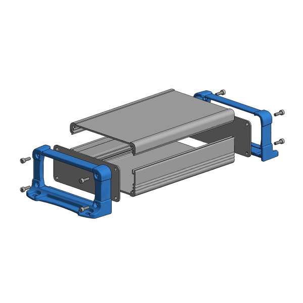 EXPF型フランジ足付アルミケース アルミパネルタイプ(ブラック / ブラック)【EXPF9-4-7BB】