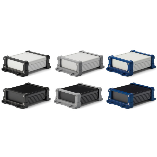 EXPF型フランジ足付アルミケース アルミパネルタイプ(シルバー / ブラック)【EXPF9-4-7SB】