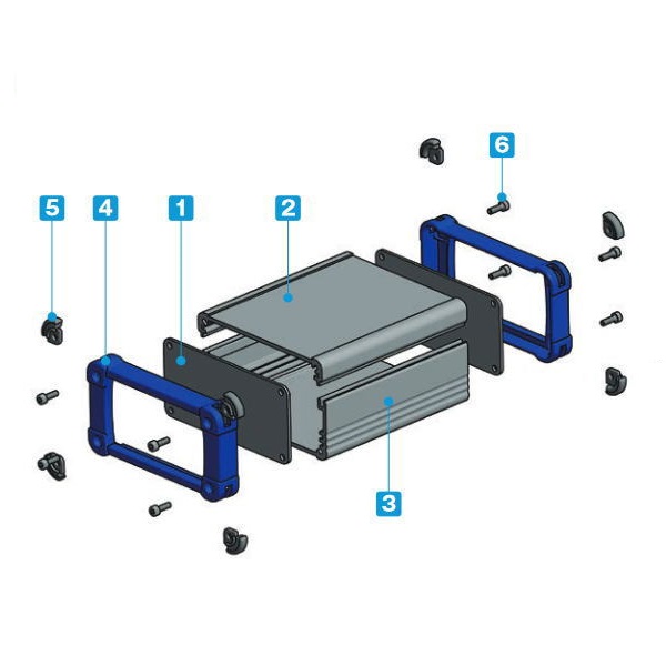 EXP型コーナーガード付アルミケース(シルバー/グレー)【EXP24-11-23SG】