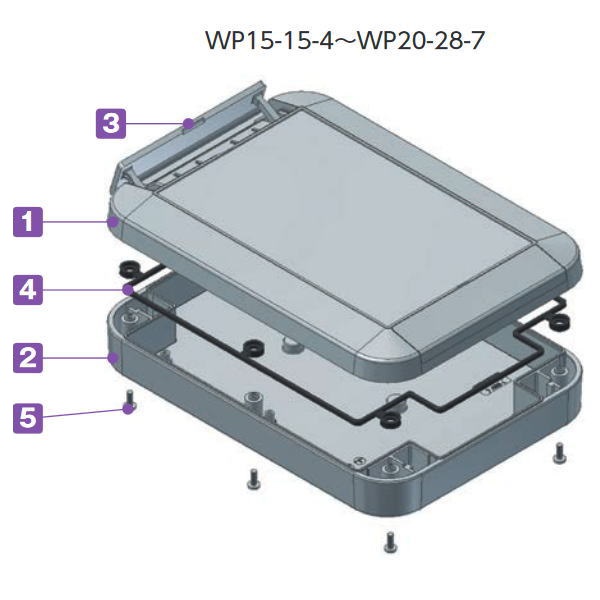 WP型IP68防水ボックス(チャコールグレー)【WP20-20-5C】
