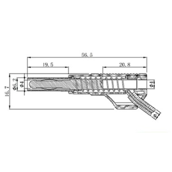 スタック可能保護カバー付き両端バナナプラグ(50cm)(10本入り)【S402A-0.5】