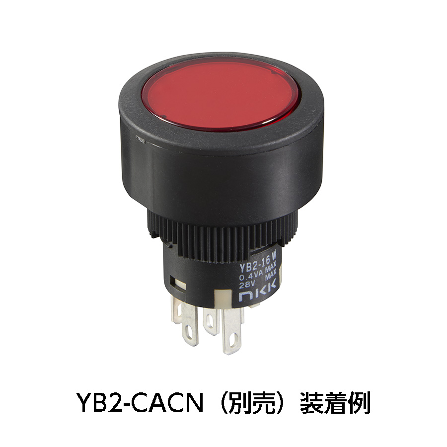 照光式押しボタンスイッチ 0.4 VA ＠ 28 V ac/dc オルタネート 単極双投(SPDT)【YB2-16CWCKG4-43YGNS】