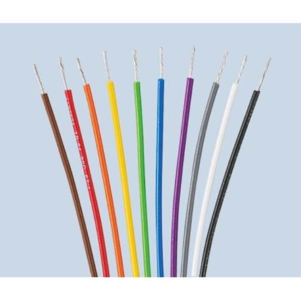 PVCケーブル 黄 導体材質：スズめっき銅線 30m 24 AWG(30m入り) UL1007