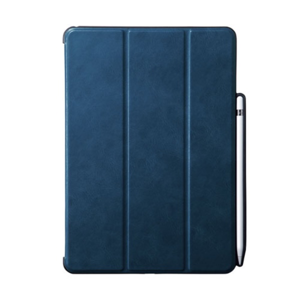 iPad Air用Apple Pencil収納ポケット付きケース(ブルー)【PDA-IPAD1514BL】