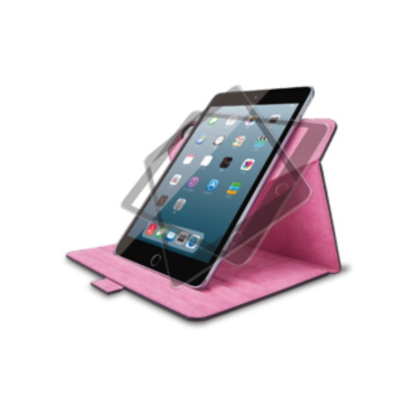 iPad mini(2019)/iPad mini 4用フラップカバー(ソフトレザー/360度回転/ピンク)【TB-A19S360PN】