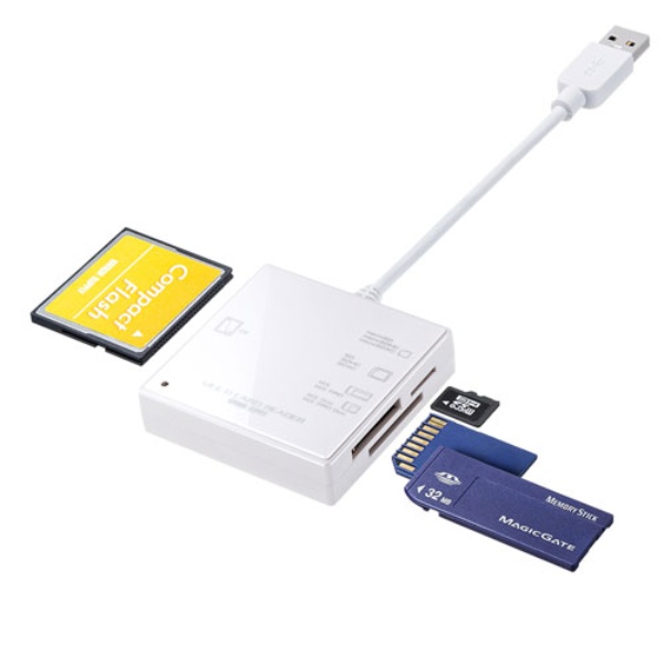 USB3.1 マルチカードリーダー 白【ADR-3ML39W】