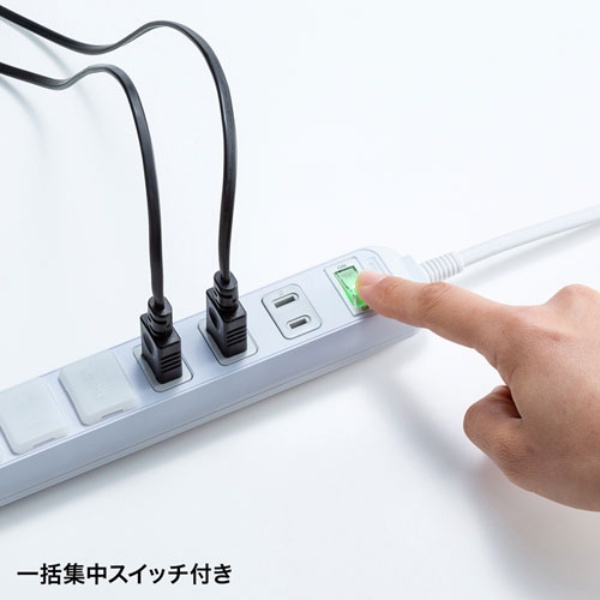 雷ガードタップ(2P・6口・2m)【TAP-SP216】