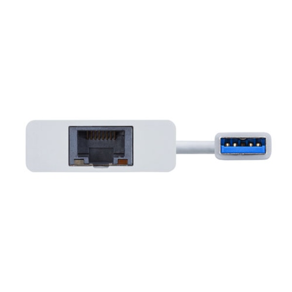 USB3.1-LAN変換アダプタ(USBハブポート付・ホワイト)【USB-CVLAN3W】