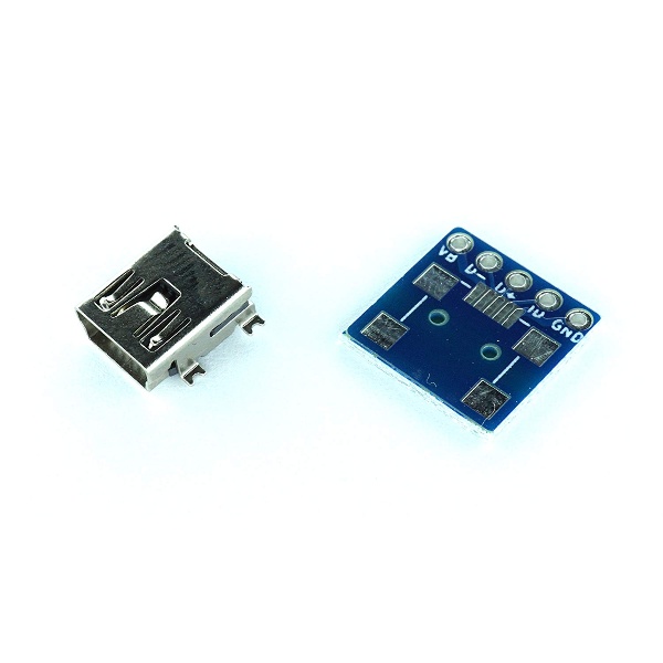 miniUSBタイプB ピッチ変換基板 コンパクト(2組セット) ABB-USB-MNB-CV a bit better  circuit製｜電子部品・半導体通販のマルツ