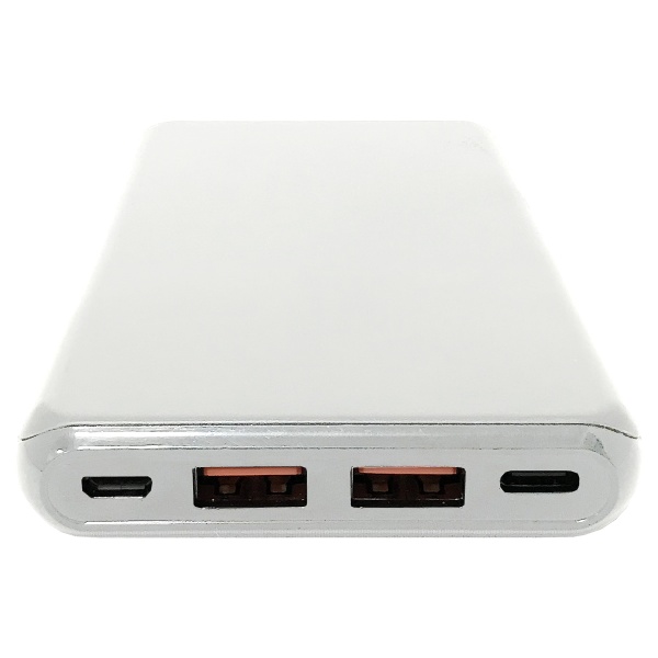 PD対応リチウムモバイルバッテリー(10000mAh、ホワイト)【L-M10CP-W】