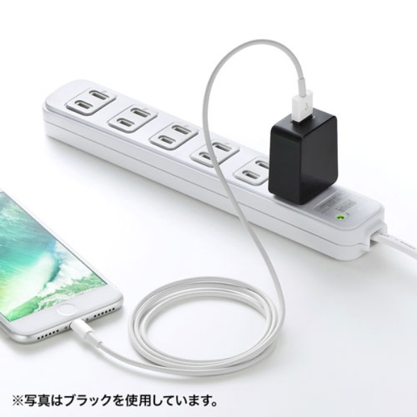 USB-AC充電器(1A・高耐久タイプ・ホワイト)【ACA-IP49W】
