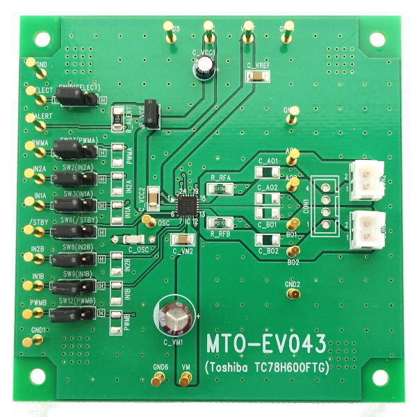 ブラシモータドライバIC評価基板(TC78H600FTG)【MTO-EV043(TC78H600FTG)】