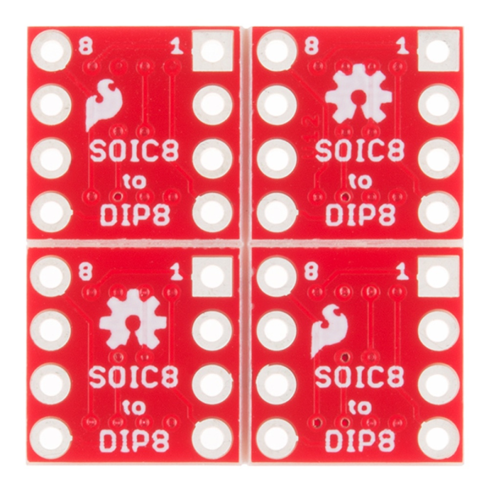 SparkFun SOIC-DIP変換アダプタ(4ピース)【BOB-13655】
