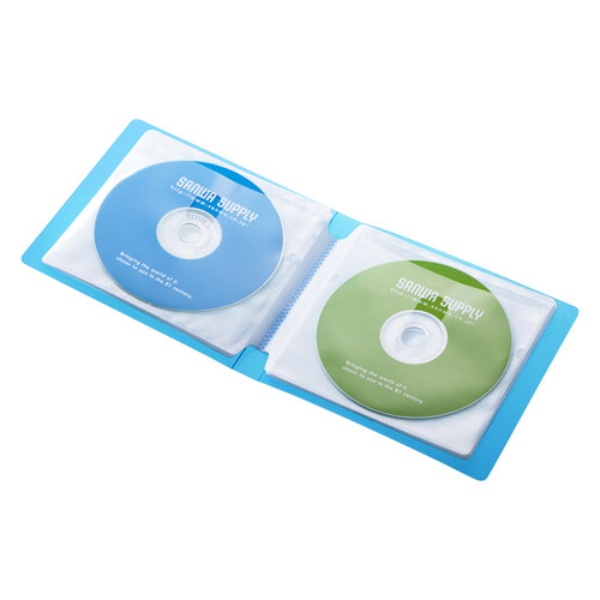 DVD・CDファイルケース(12枚収納・ブルー)【FCD-FL12BL】