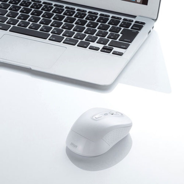 Bluetooth3.0 ブルーLEDマウス(ホワイト)【MA-BTBL29W】