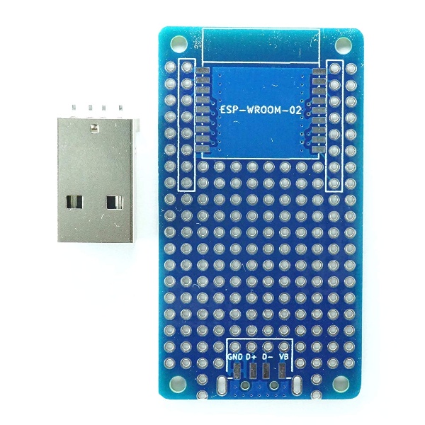 ESP-WROOM-02プロト基板S＋USB TypeA【ABB-ESP02-PRT-S-UTA】