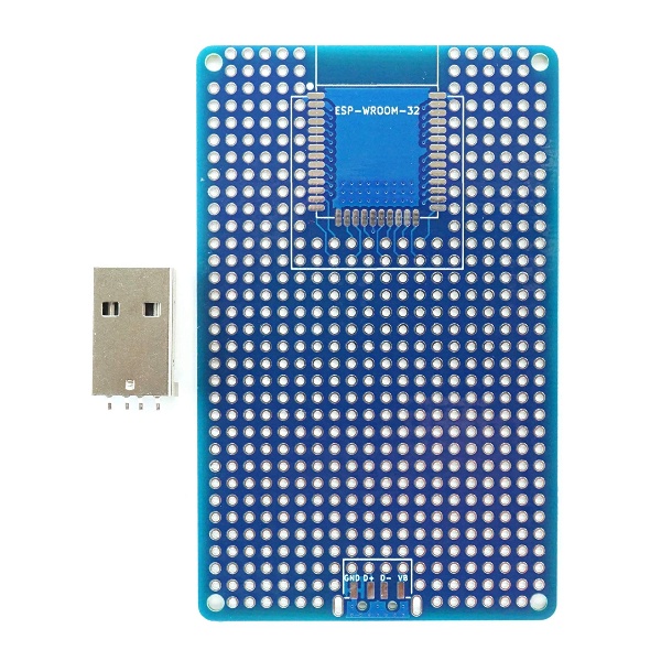 ESP-WROOM-32プロト基板L+USB TypeA【ABB-ESP32-PRT-L-UTA】