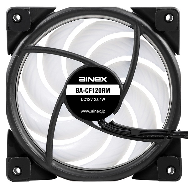 RGB LEDファン(120mm、PWM)【BA-CF120RM】