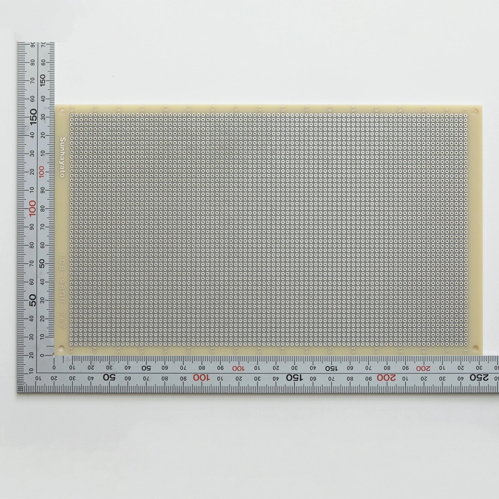 ユニバーサル基板 鉛フリー 両面 ガラスエポキシ232×137mm【ICB-98GH-PBF】