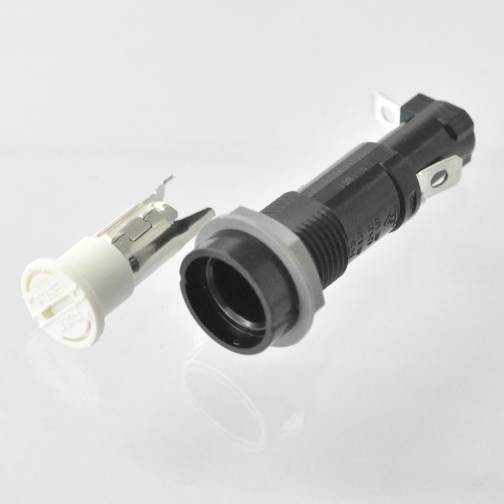 ヒューズホルダー 感電防止型 250V-10A 適合サイズ：φ6.4×30mm φ6.35×30mm φ6.35×31.8mm【F-400-01A1】
