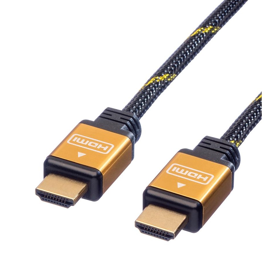 CABLE HDMI PLUG-HDMI PLUG BLK/GOLD 5M 11.04.5565 ROLINE製｜電子 
