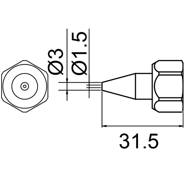 包装業務向ホットメルト塗布器 交換ノズル【801-N-1.5】