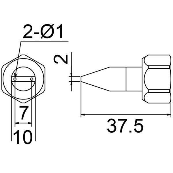 包装業務向ホットメルト塗布器 交換ノズル【801-N2-1】