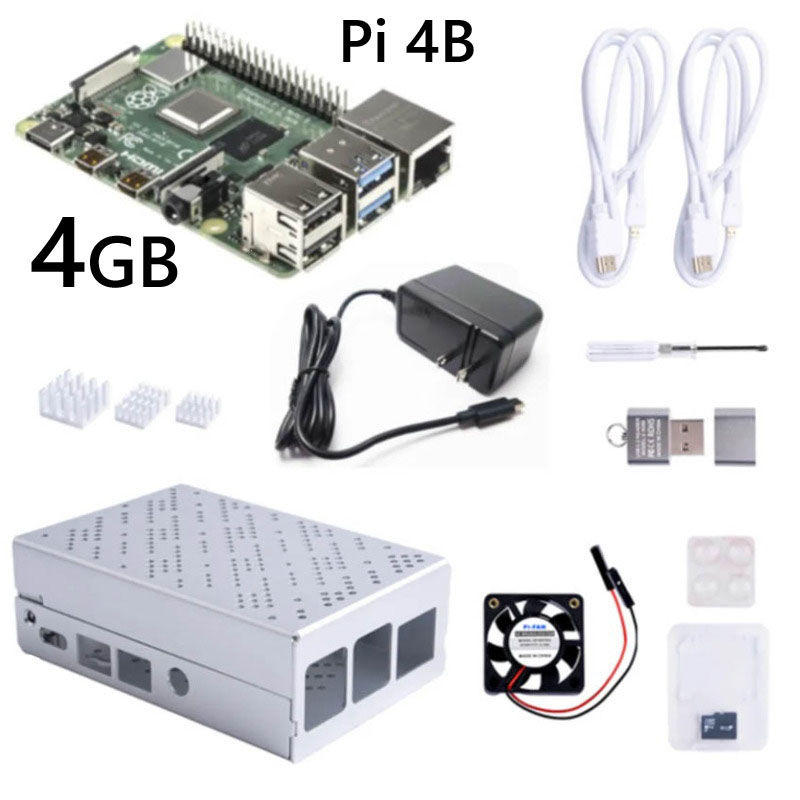 [応用キット]Raspberry Pi 4B 4GB スターターキット【RPI4-4GB-SET】