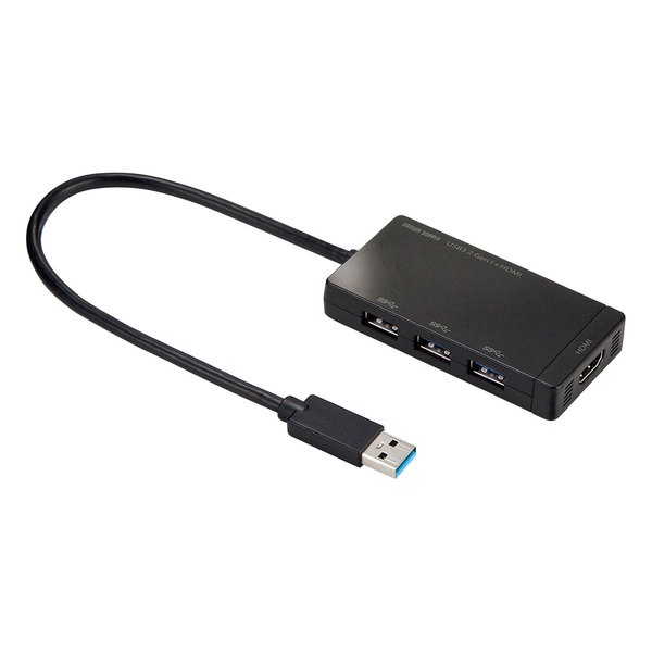 HDMIポート搭載 USB3.2Gen1 3ポートハブ【USB-3H332BK】