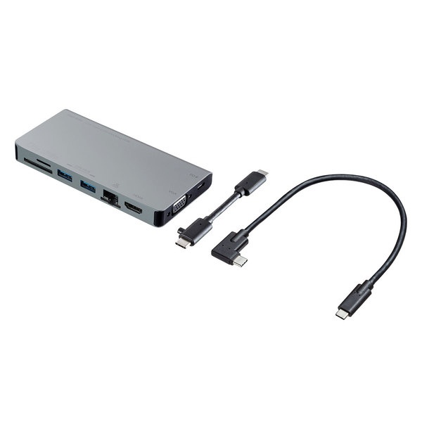 USB Type-C ドッキングハブ(VGA・HDMI・LANポート・カードリーダー搭載)【USB-3TCH13S2】