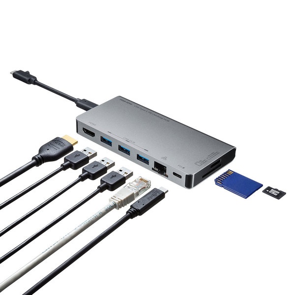 USB Type-C ドッキングハブ(HDMI・LANポート・カードリーダー搭載)【USB-3TCH14S2】