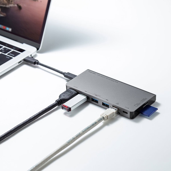 USB Type-C ドッキングハブ(HDMI・LANポート・カードリーダー搭載)【USB-3TCH14S2】