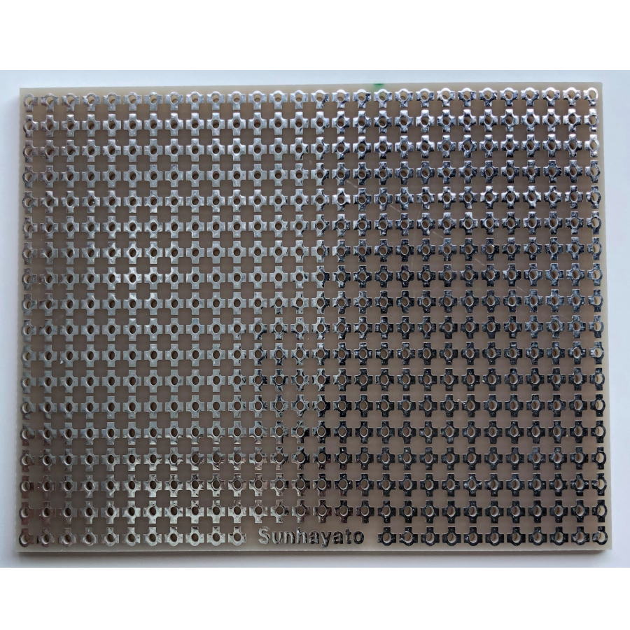 SMD＆DIP共用ユニバーサル基板(両面、ガラスコンポジット、71.12×45.72mm)【UB-SMD02】