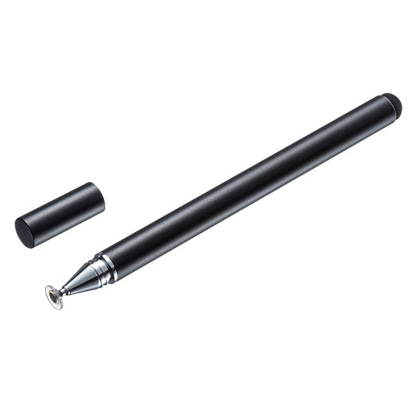 ディスク式＆導電繊維タッチペン(ブラック)【PDA-PEN50BK】