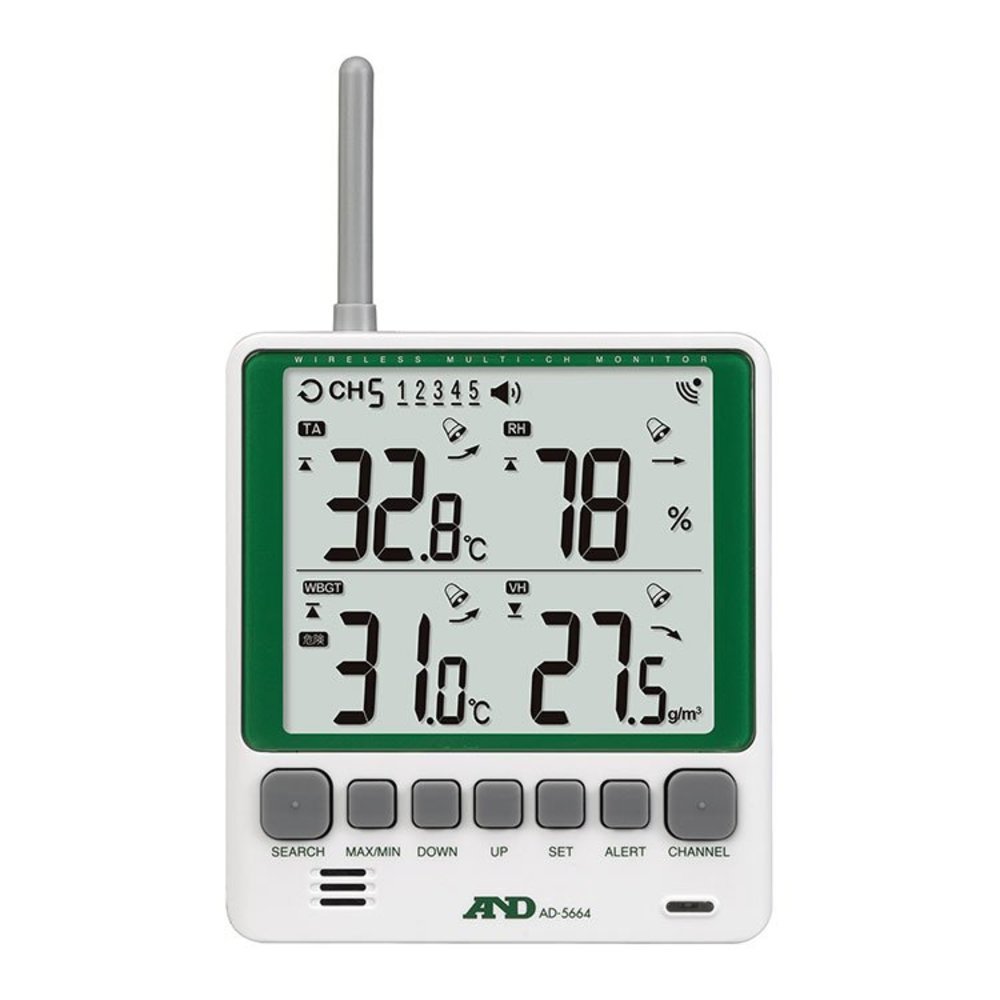 マルチチャンネルワイヤレス環境温湿度計 セット【AD5664SET】